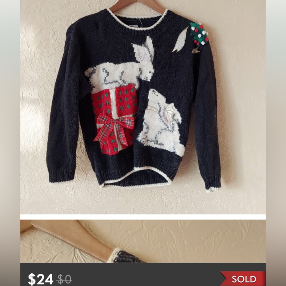 ISO Bunny Christmas Sweater size XS or S